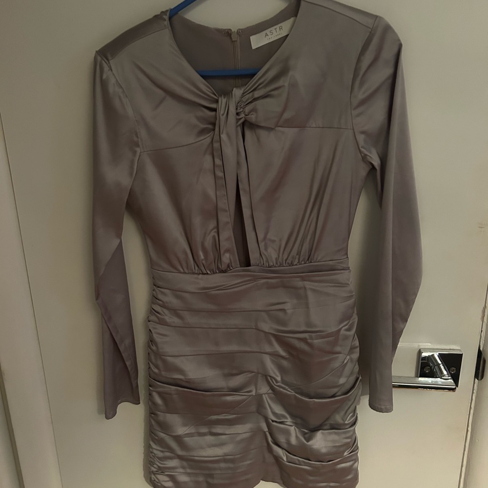 ASTR the label silver metallic dress - size XS